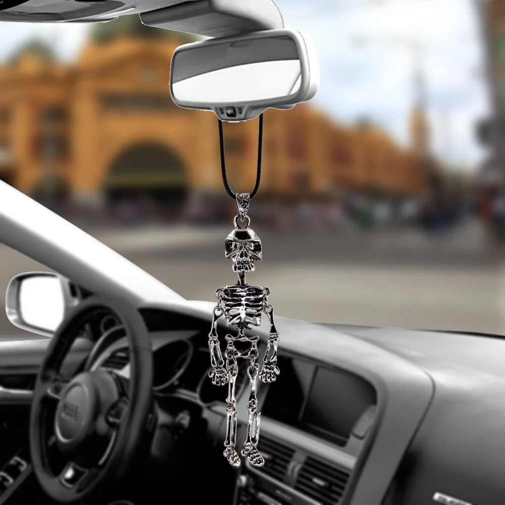 

Car Pendant Skeleton man Rearview Mirror Decoration Hanging Automobiles Decor Ornaments Accessories Holiday Gifts