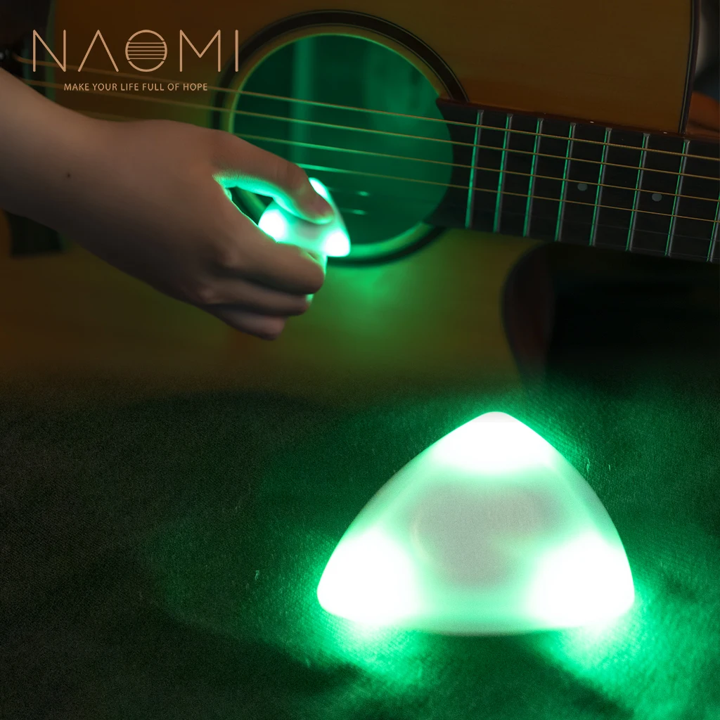 NAOMI Guitar Picks Plastic With LED Light Non-slip & Light Weight Picks Produce Beautiful Full Tone For Guitar Bass Player