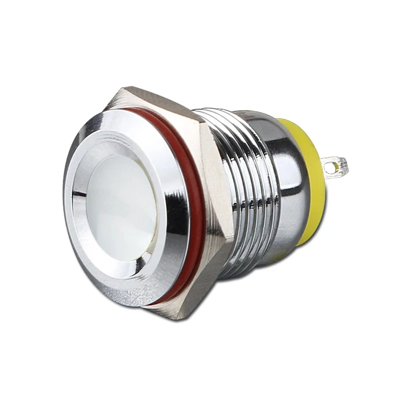 Luz indicadora de advertencia de Metal, lámpara de señal piloto parpadeante, impermeable, colorida, IP66, 3V, 6V, 12V, 24V, 36V, CC con cable, 16mm