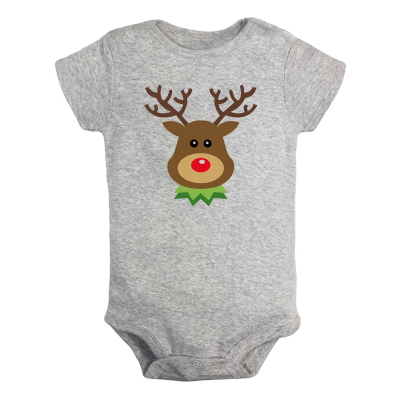 

Merry Christmas Cute Reindeer Bear Funny Odie Baby Girl Boys Clothes Short Sleeve Romper Jumpsuit Outfits 100% Cotton Present