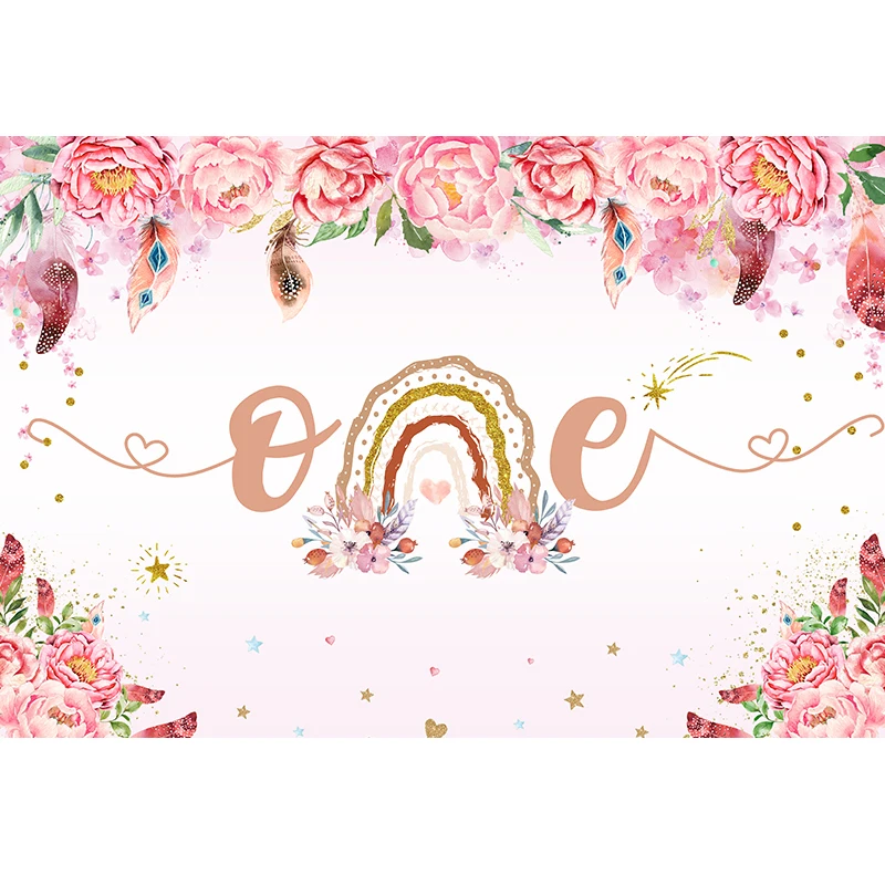 パーソナライズされた写真の背景,自由奔放に生きるスタイル,ピンクの花,誕生日パーティーの背景,女の子,ベビーシャワー