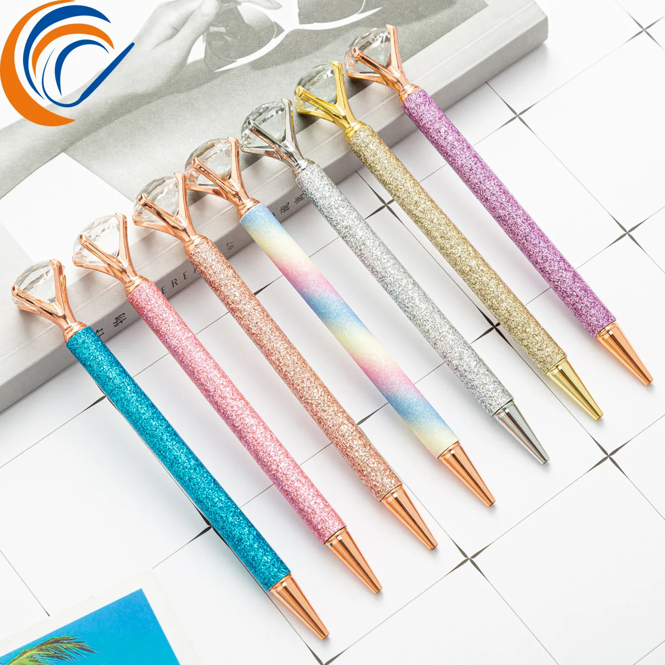 

Big Diamond Pen 11 Pcs Gift Metal Pen Fashion Student Gift 2021 New Arrival