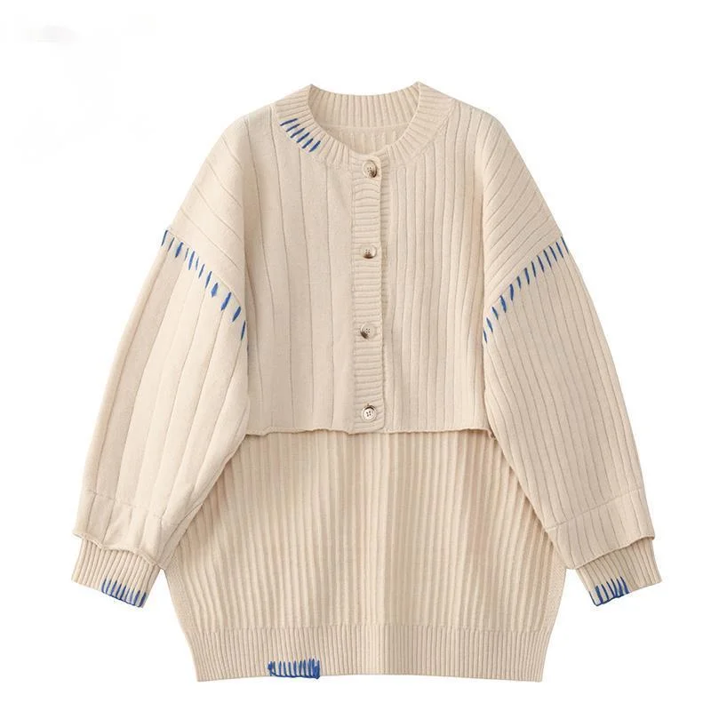 

2022Autumn Fashion Women Sweater Irregular Korean Design Long Sleeve Loose Cardigan Sweater Knitted Coat Casual Female Tops