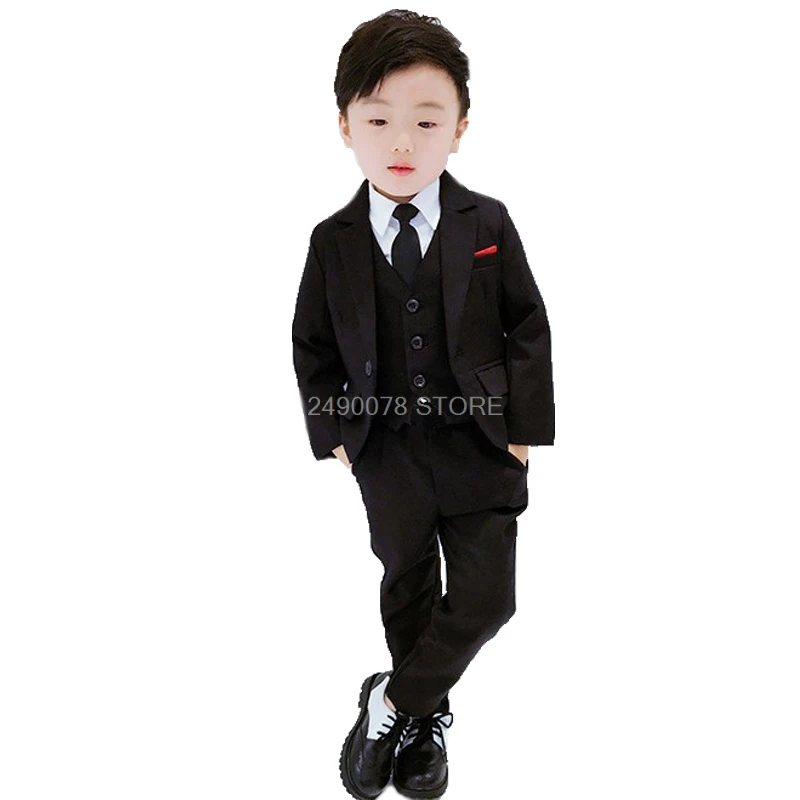 

Flower Boys Wedding Suit Gentleman Kids Formal Tuxedos Blazer Jacket Prince Children Performance Party Dress Graduation Costume