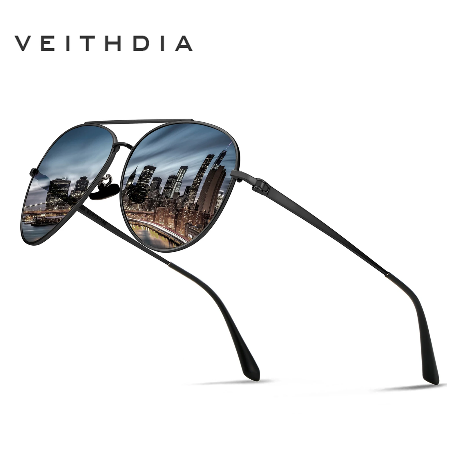 VEITHDIA mężczyźni okulary w stylu Vintage spolaryzowane UV400 klasyczne marki kobiety okulary powłoka soczewki jazdy okulary dla mężczyzn V8259