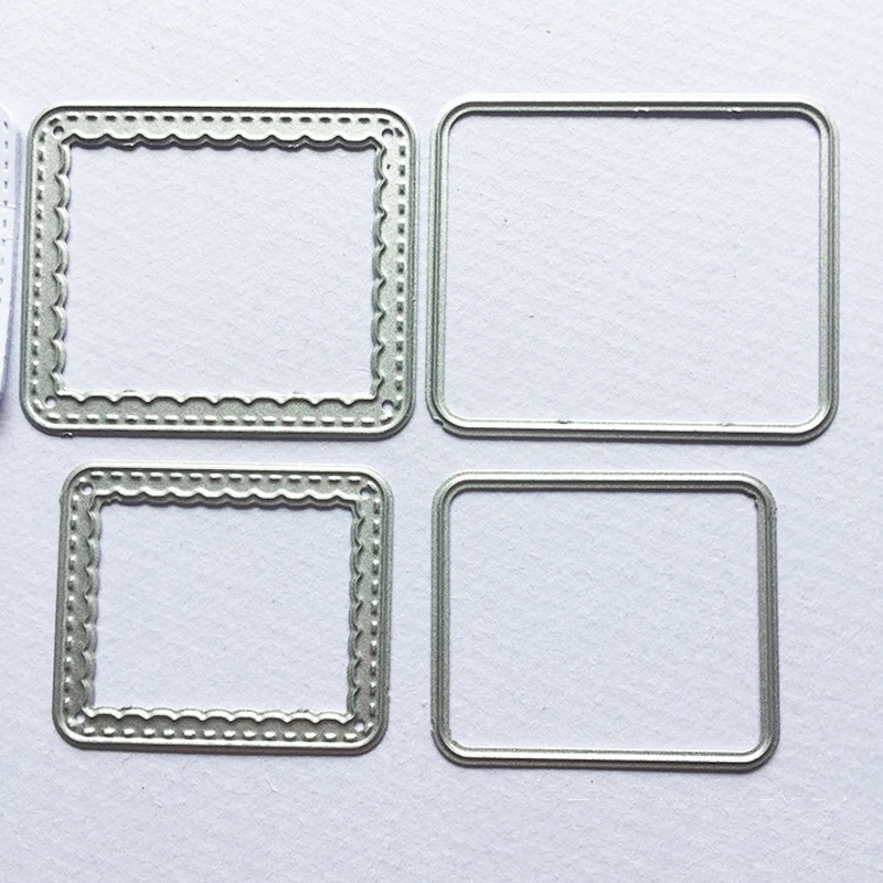 Metal Cutting Dies New 2024 Rectangle Wave Stitch Frame Tags Dies Scrapbooking Stencil Background Stamp Craft Die Cut DIY Card