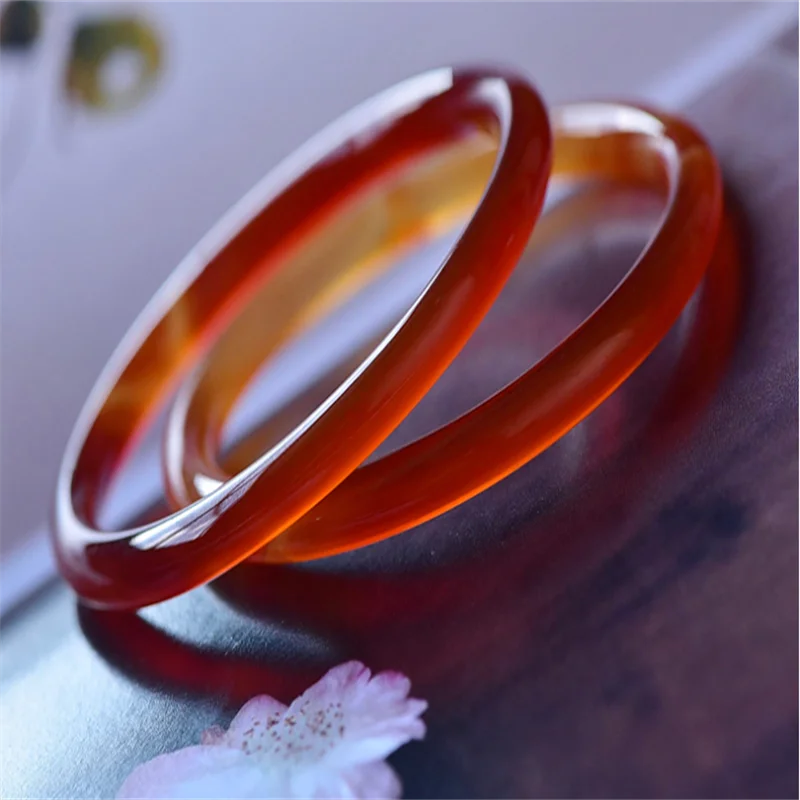 Hot selling natural hand-carve jade red Carnelian Baranglet 52-64mm bracelet fashion Accessories Men Women Luck Gifts Amulet