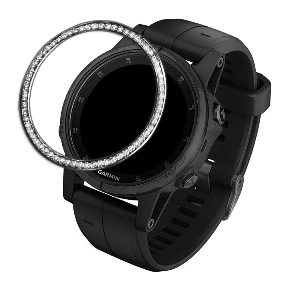 ووتش الحافة حلقة الفولاذ الصلب لاصق غطاء المضادة للخدش بلينغ كريستال حماية حلقة للغارمين فينيكس 5S/5S زائد