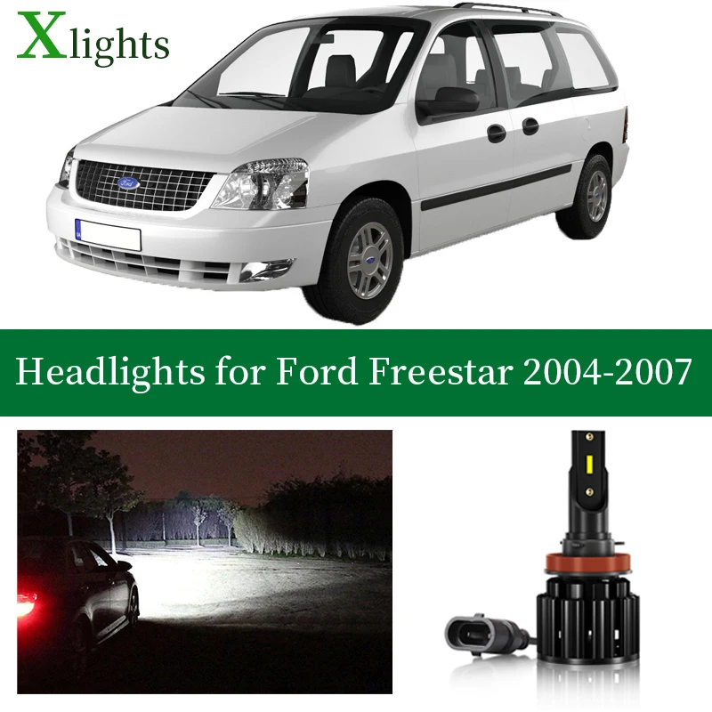 

X светильник s светодиодный головной светильник Светодиодная лампа для Ford Freestar 2004 2005 2006 2007 низкая дальнего Canbus автомобильные фары 12V лампа светильник аксессуары