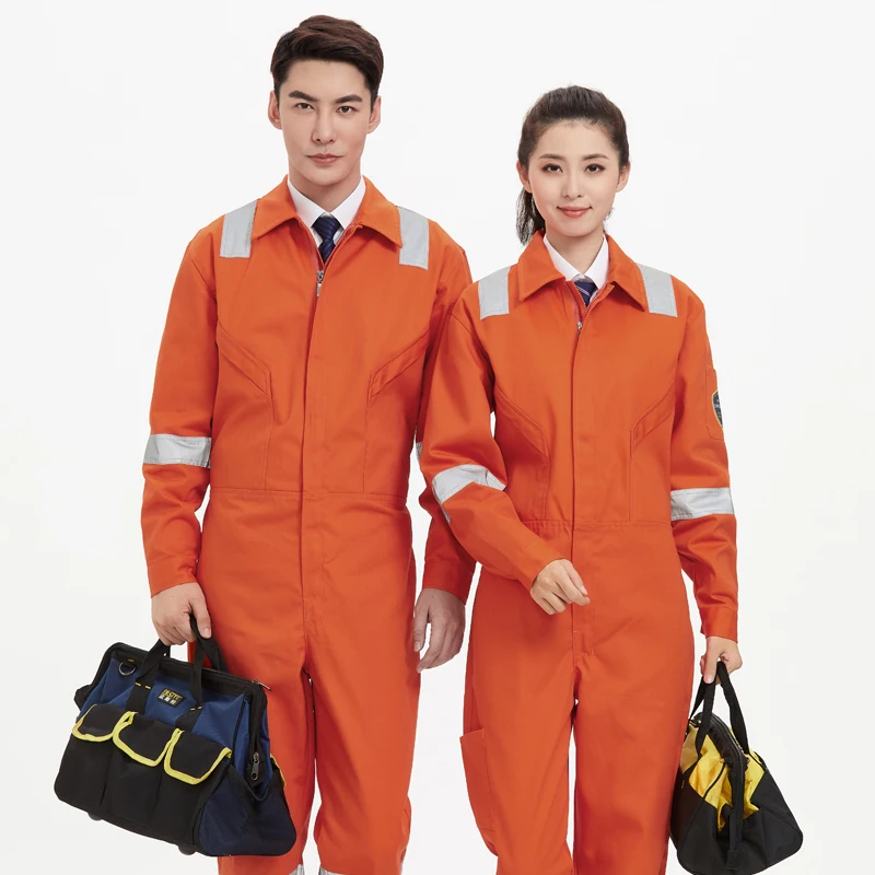 100% Cotton Anti-static Coveralls Suits Reflective Protection Clothing Anti-scald Flame Retardant Thermal Insulation Uniforms