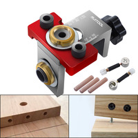 3 In 1 Dowel Jig with 8 10 15mm Aluminum Alloy Pocket Hole Jig Woodworking Drill Guide Locator for DIY Wood Splicing