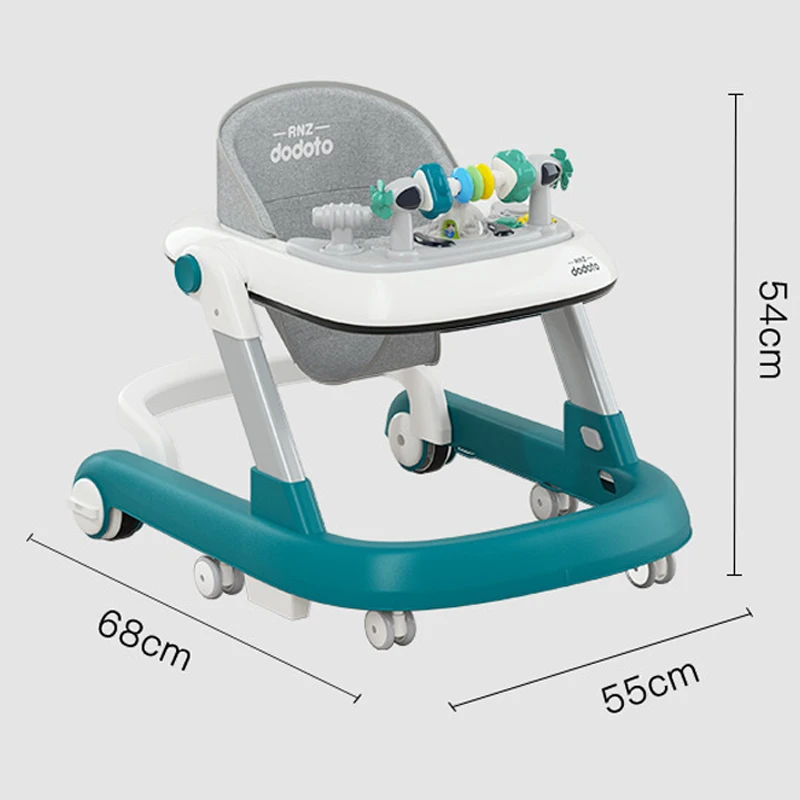 Andador 2 en 1 para bebé, carro de aprendizaje para caminar con música, plegable, cuatro ruedas, asistencia para caminar durante 6-24 meses