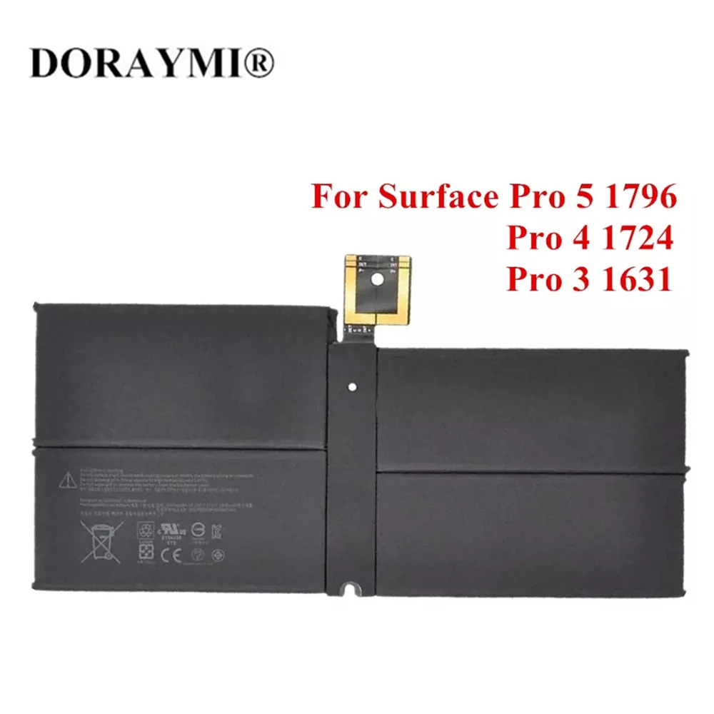 

DORAYMI-Tablet Battery for Microsoft Surface Pro 5, 4, 3, 1796, 1724, 1631, Pro5, Pro4, Pro3, G3HTA038H, G3HTA027H, G3HTA005H