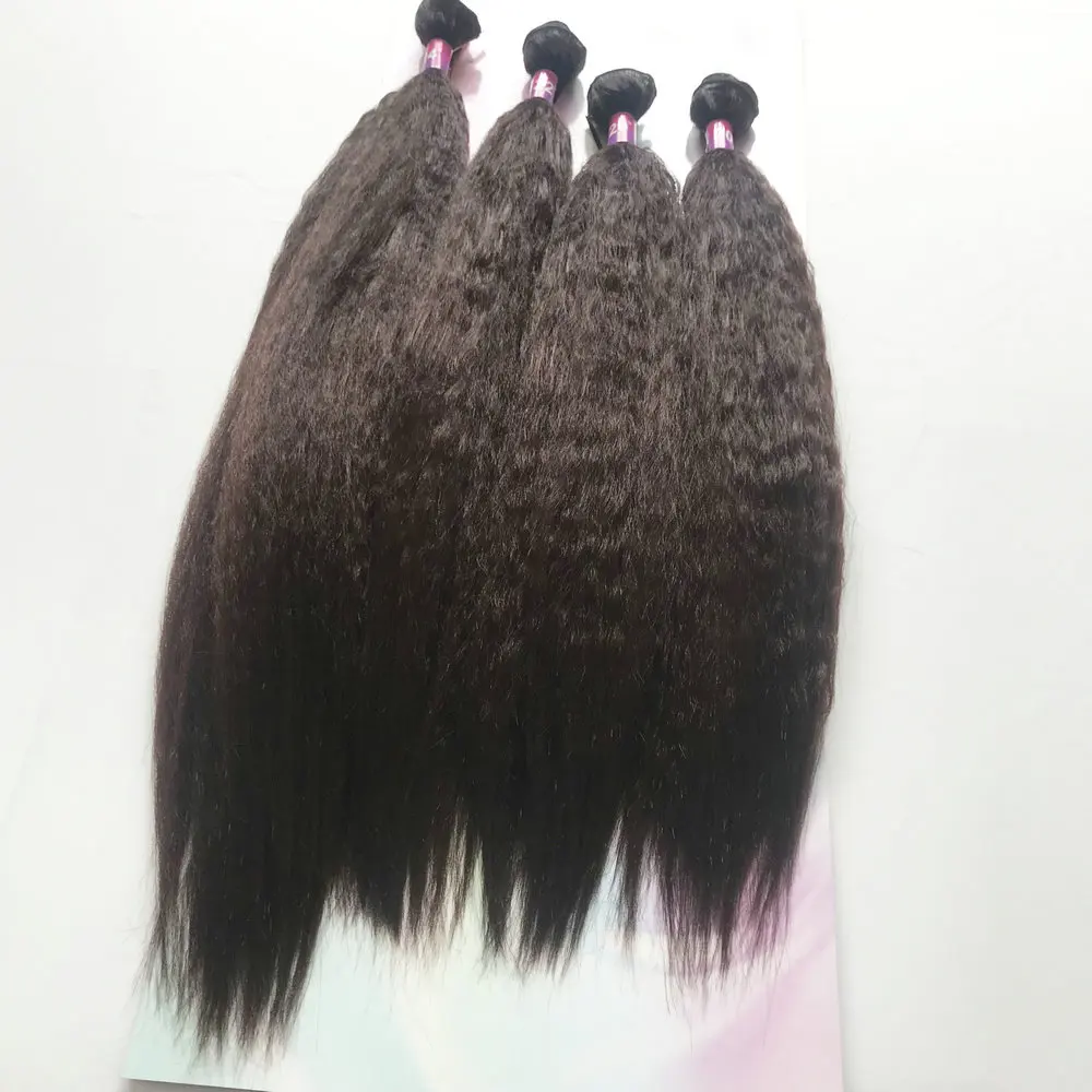 Adorável extensão de cabelo sintético, pacotes de tecer com fecho, cor natural, afro-americano, WET and WAVY, 4pcs e 1 set, 20-24in