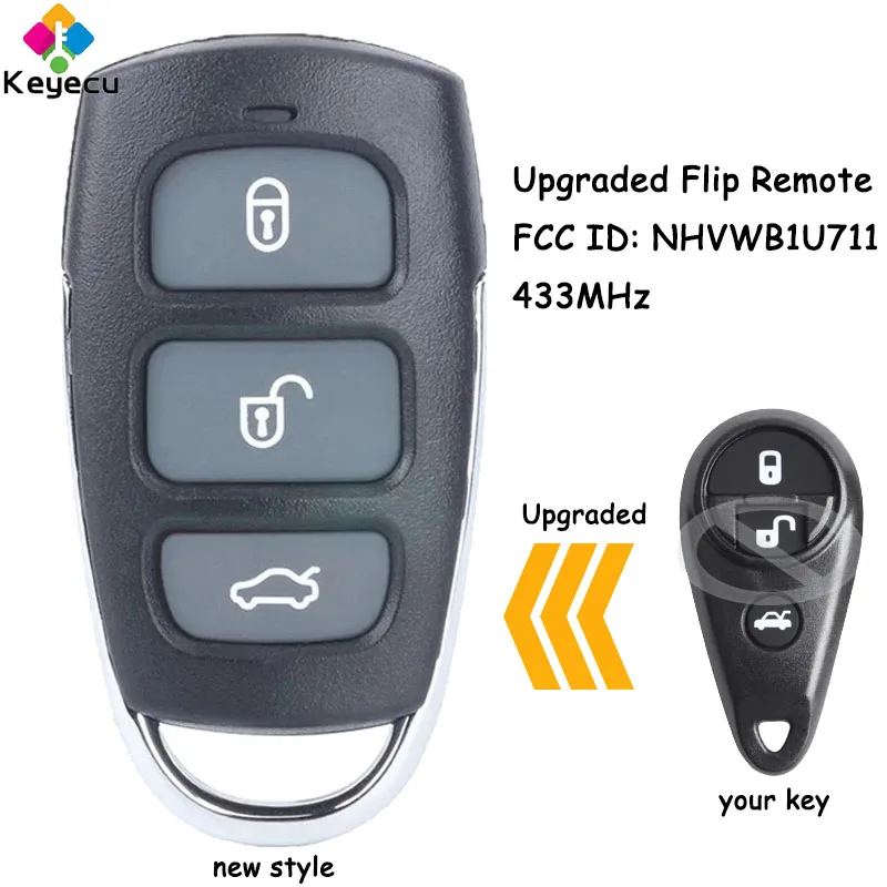 

KEYECU Upgraded Remote Car Key With 4 Buttons 433MHz - for Subaru Tribeca Forester Impreza Legacy Outback Fob FCC ID: NHVWB1U711