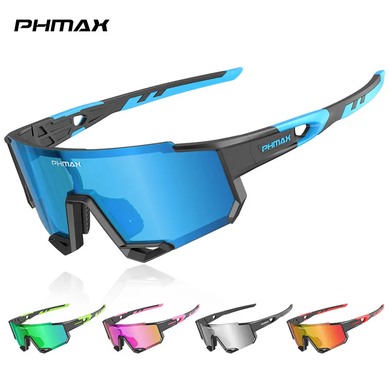 PHMAX Polarized Sports Men\'s Sunglasses TR90 Mountain Bicycle Cycling Glasses Outdoor Riding Protection Bike Eyewear Goggles