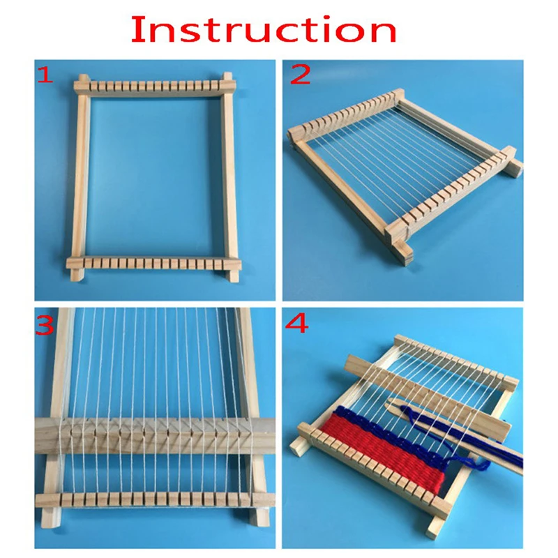 DIYไม้แบบดั้งเดิมทอผ้าLoom Craftเส้นด้ายถักด้วยมือถักเครื่องเด็กของเล่นเพื่อการศึกษาของขวัญขายร้อน