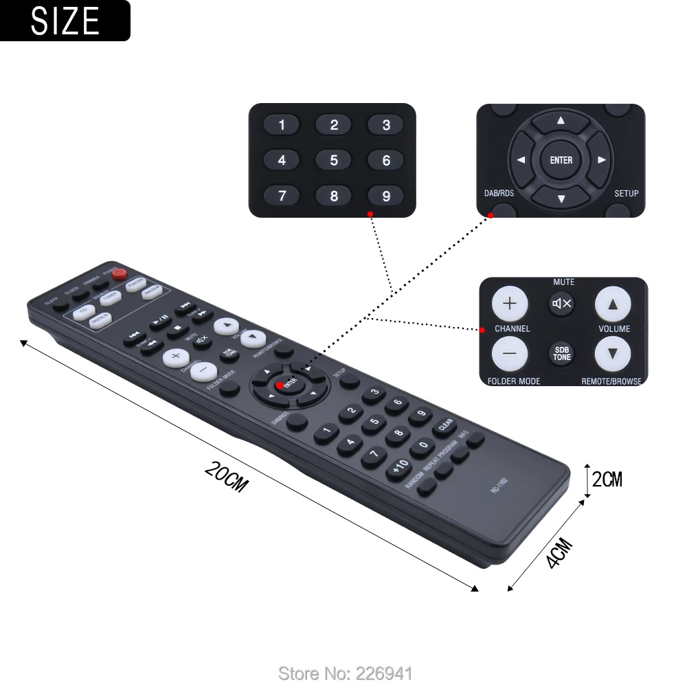 Replace Remote RC-1162 for Denon CD Receiver RCDM39 RCDM39DAB RCD-M39DAB RCD-M39