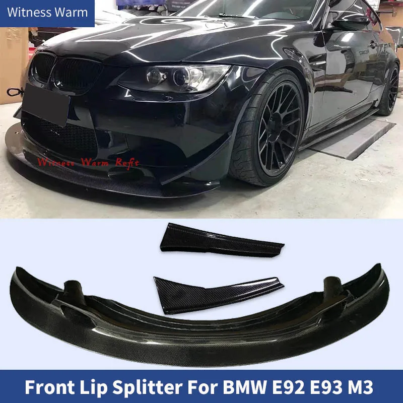 GT4 Style Carbon Fiber Front Bumper Shovel Chin Lip Wind Knife For BMW 3 Series E92 E93 M3 Car Body Kit 2005-2012