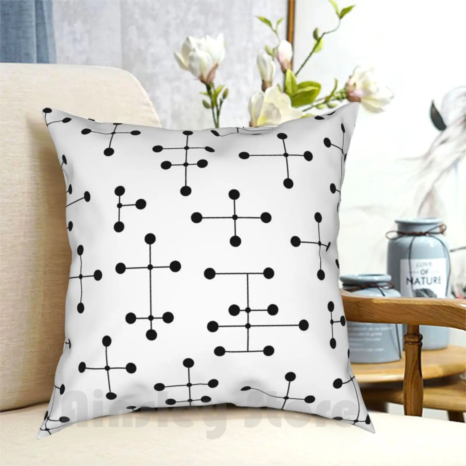

Midcentury Modern Dots 1.5 Pillow Case Printed Home Soft Throw Pillow 1950s 1960s 50s 60s Atomic Atomic Inspired Atomic