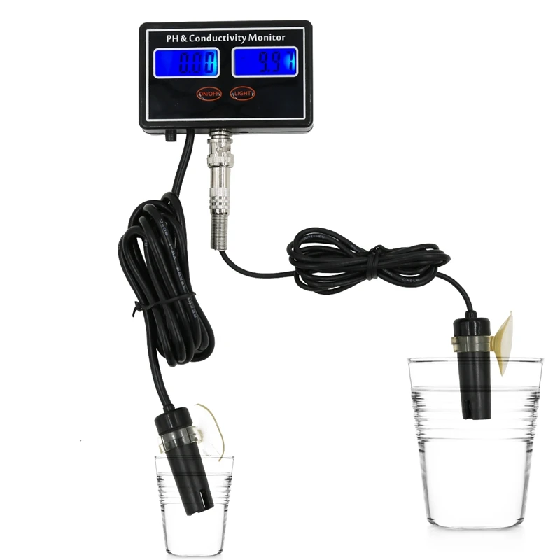 Digital Online PH EC Conductivity Monitor Meter Water Quality Tester Accuracy pH EC Real-time Monitoring for Fish Tank Aquarium