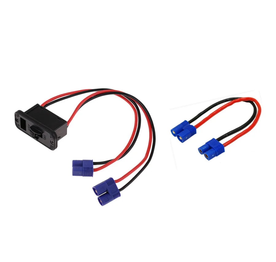 FUSE MODEL RC  Heavy Duty High Current Battery Harness XT60 Deans EC3 JR Connector On/Off Power Switch with Charging Socket