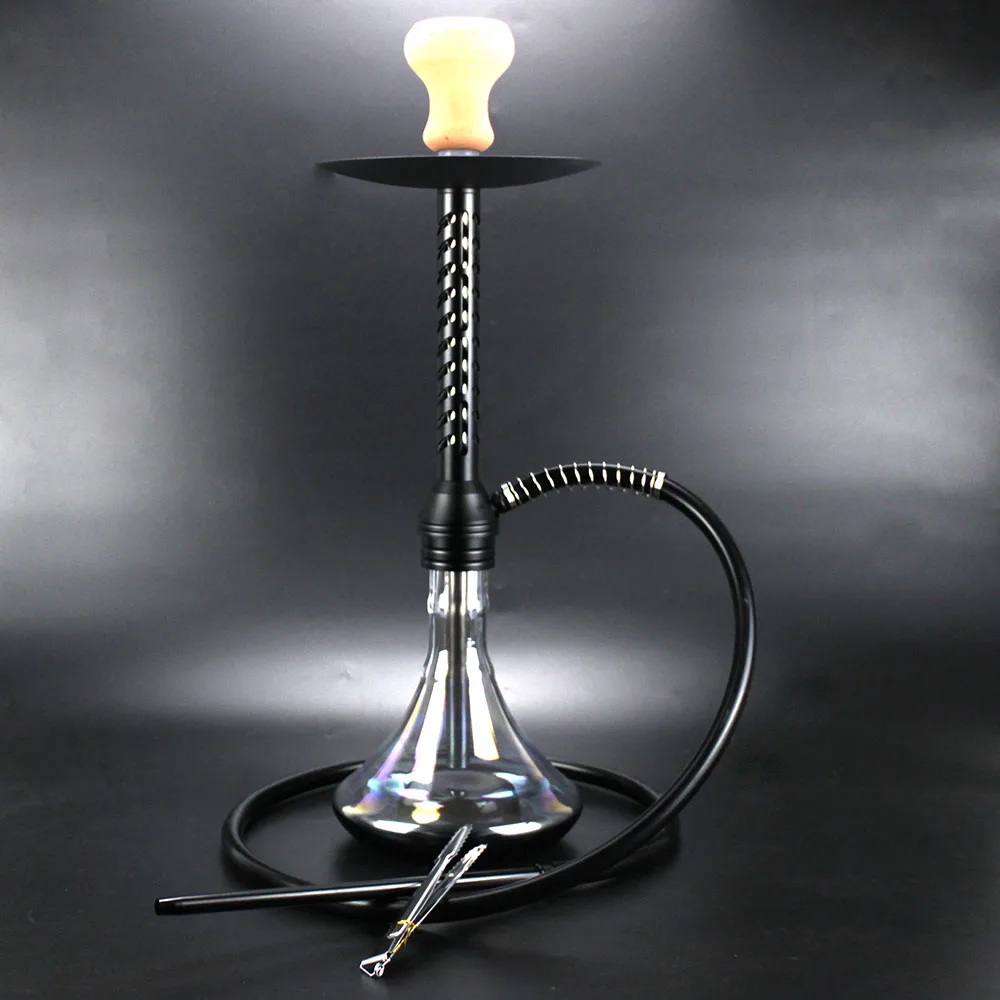 2021 New Hollow Hookah With Glass Base Plate&Water Pipe& Bowl Nargile Sheesha Narguile Chicha Cachimbas Shisha Set