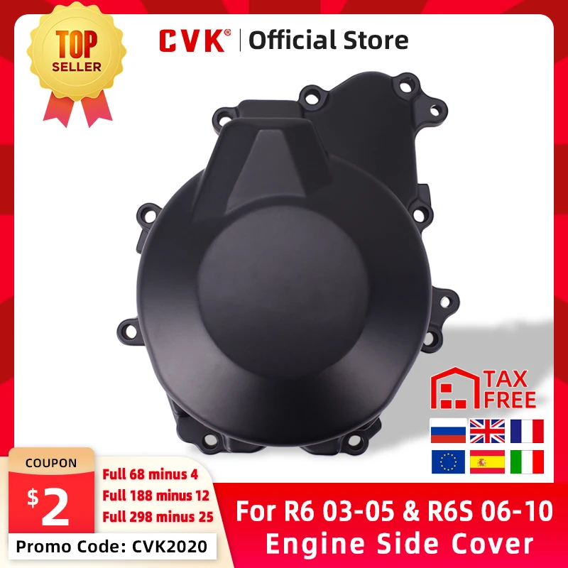 

CVK Engine Cover Motor Stator Cover CrankCase Side Cover Shell For YAMAHA YZF-R6 R6 2003 2004 2005 R6S 2006 2007 2008 2009 2010