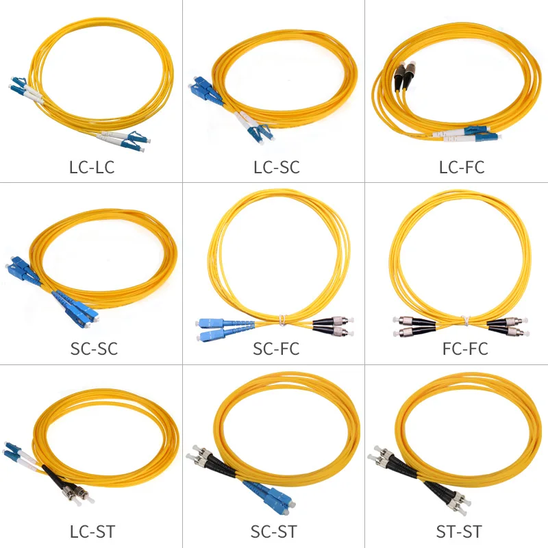 50 pcs SFP fiber Patch Cord Jumper UPC Singlemode LC SC FC ST 9/125um Duplex 1 m ftth fiber patch cable