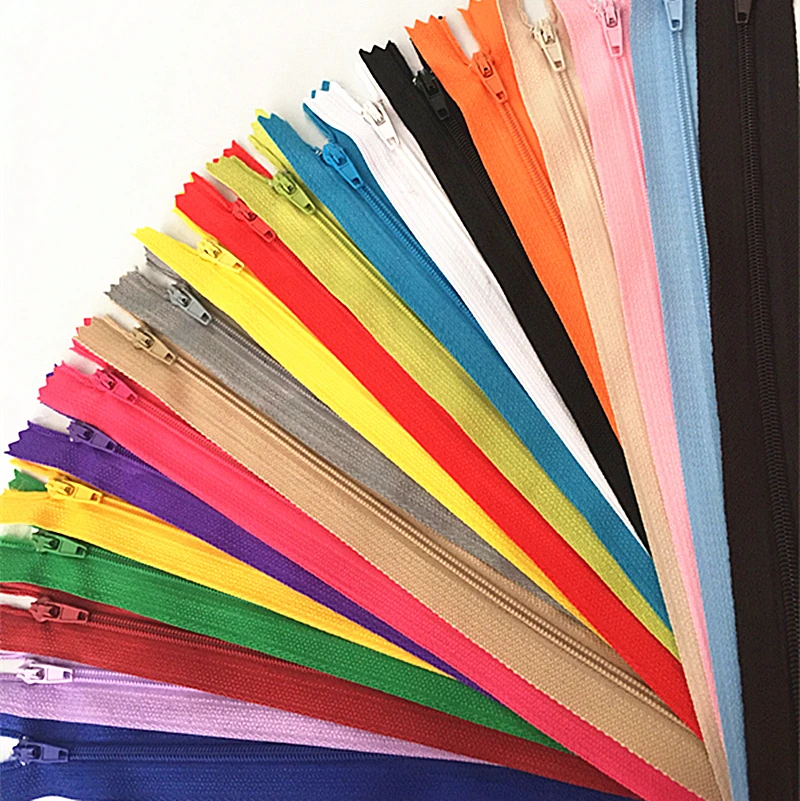 10pcs 10-60cm (4inch-24 Inch) Nylon Coil Zippers Tailor Sewer Craft Crafter\'s  (20 colors)