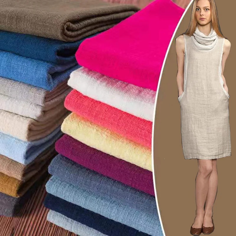 Tecido de algodão de linho macio material orgânico linho natural puro para costura diy roupas artesanais tecido de retalhos