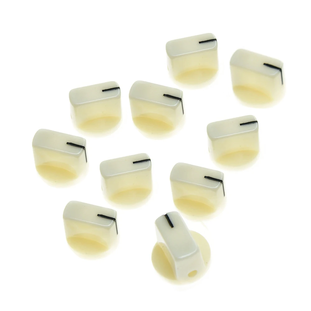 

10x Guitar AMP Effect Pedal Knobs Davies 1510 Style Pointer Knob 1/4" 6.4mm Shaft Potentiometer Knob for Pots Aged White