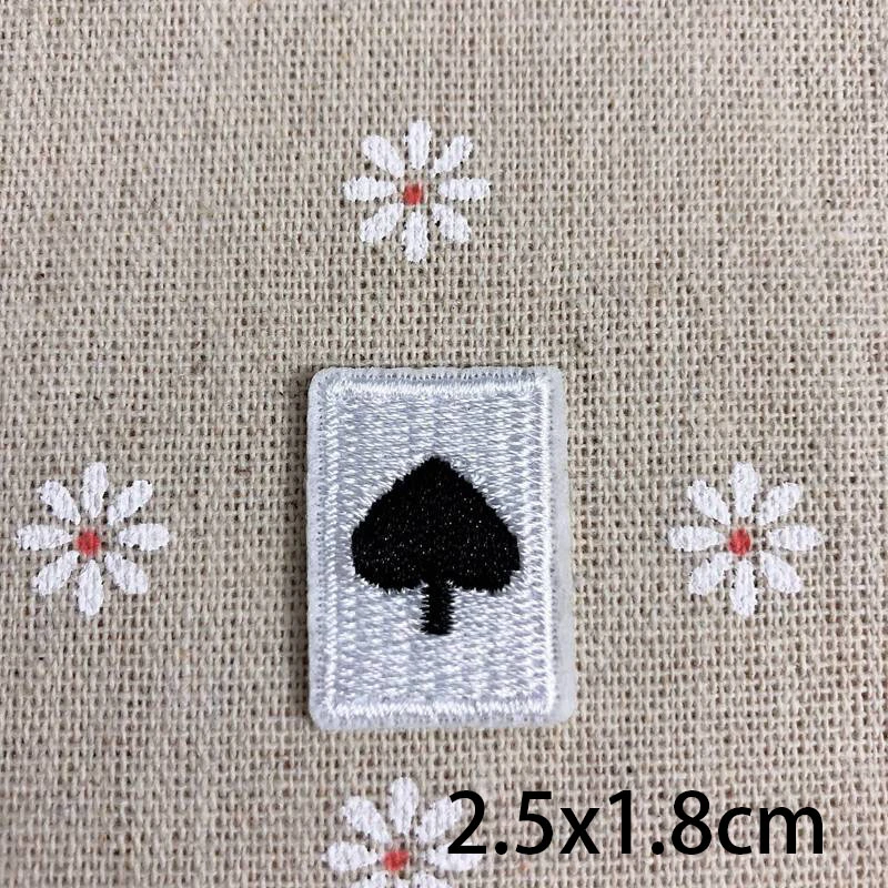 clubs diamond hearts spades Poker Patch Iron On Embroidered Applique Sewing Patches Clothes Stickers Apparel Accessories Badge