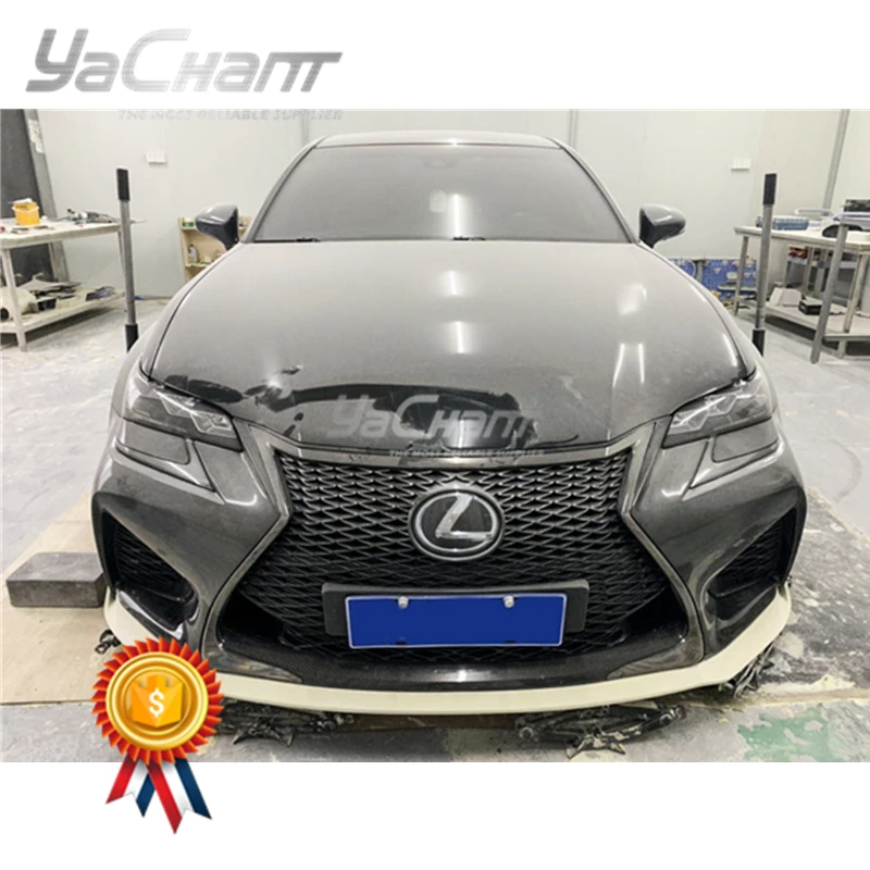 FRP Fiber Glass Front Bumper Under Spoiler Fit For 2016-2018 Lexus GS F 5.0L V8 TMS Style Front Lip