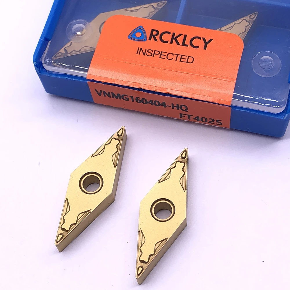 10個rcklcy高品質の超硬工具VNMG160404 hq FT4025外部金属cnc連続切削インサート鋼