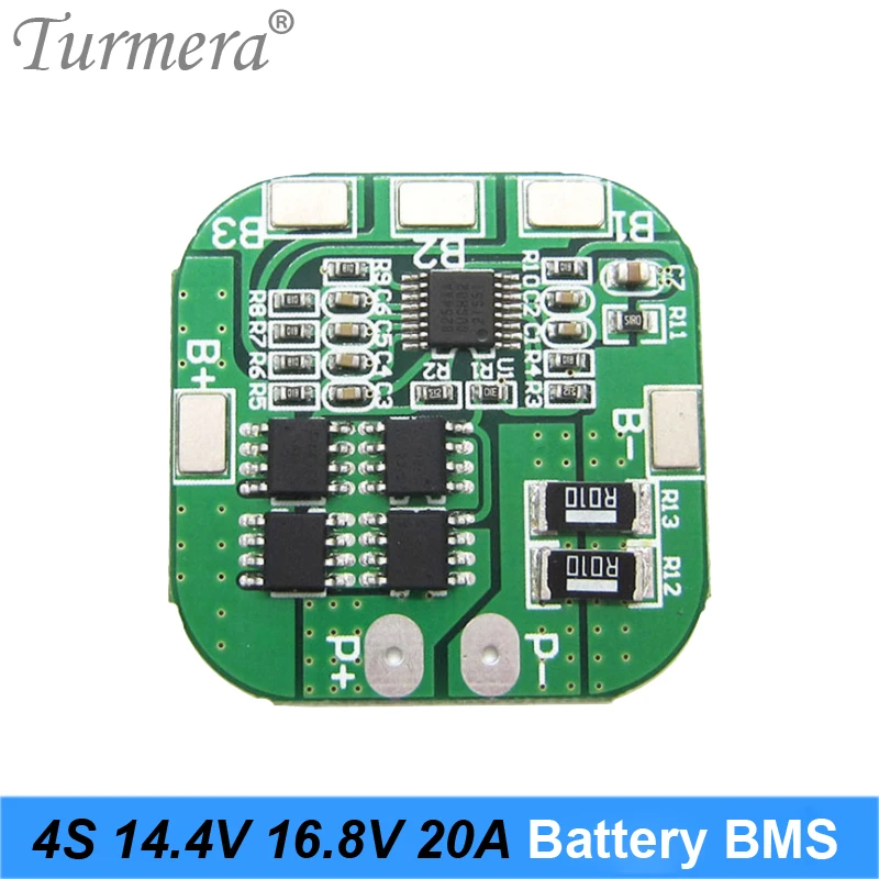 Turmera 4S 14.4V 16.8V 20A BMS płyta zabezpieczająca baterię litową do 16.8V 14.4V śrubokręt bateria i robot-odkurzacz