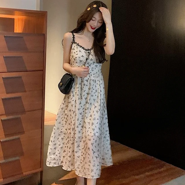 Women Dresses Korean Style Summer Women Spaghetti Strap Dress Korean Dresses Aliexpress