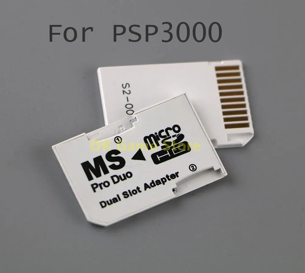 50pcs/lot Micro SD TF to Memory Card Stick MS Pro Duo Dual 2 Slot Adapter Converter For PSP 1000 2000 3000