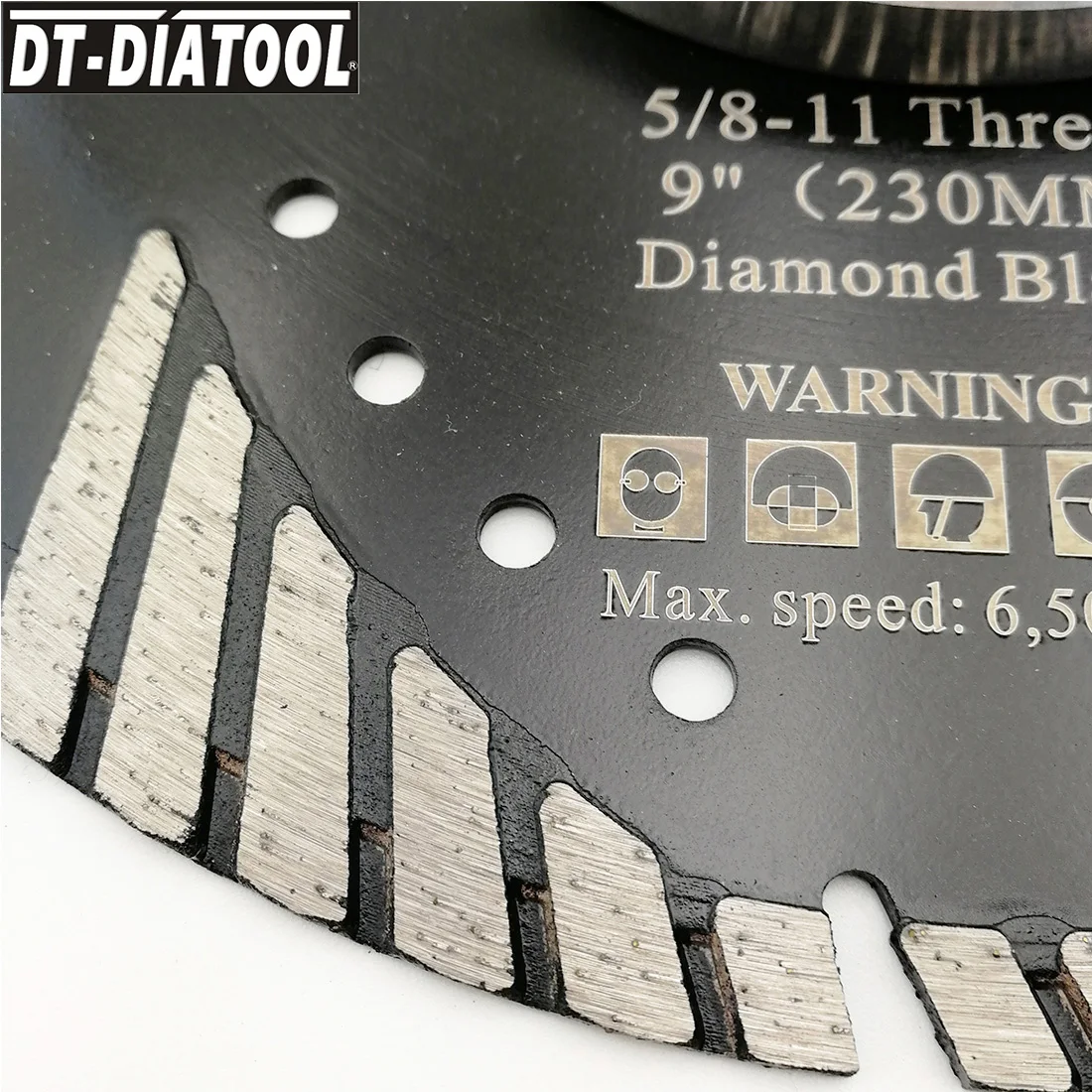 DT-DIATOOL 1Pc 5/8-11 230Mm/9 "Ép Nóng Kim Cương Turbo Lưỡi Dao Với Xiên Bảo Vệ Răng bê Tông Đá Cẩm Thạch Đông Ninh Đĩa Cắt