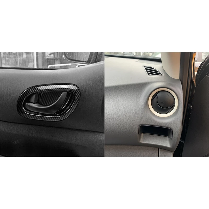 for Nissan Navara NP300 2016-2021 Door Handle Bowl Protector Cover & Front Air Conditioner AC Outlet Vent Frame