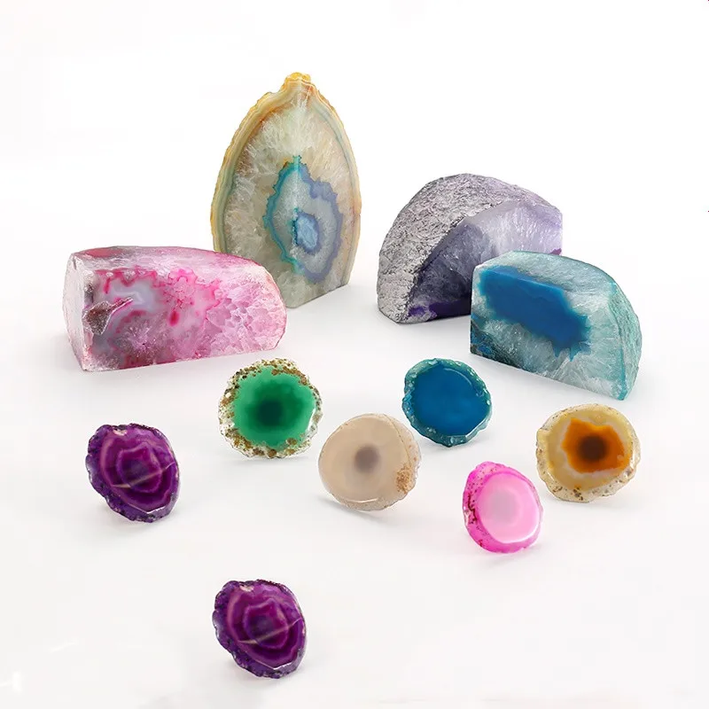 

Furniture handle wardrobe cabinet door drawer handle personality creative color agate bedside table with single hole handle