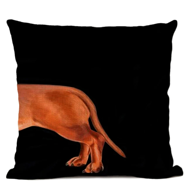 Dachshund Dog Painted Square Cotton Linen Pillow Case Bulldog Cushion Cover Home Sofa Pillow Case Cojines almofadas decorativas