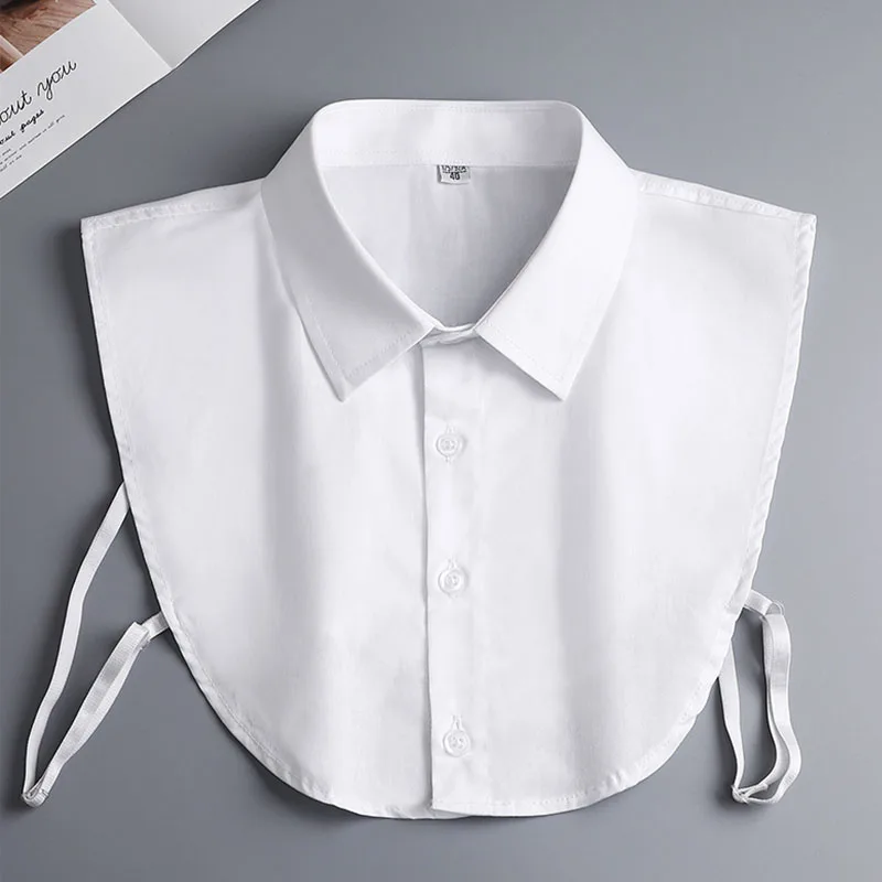 Elegant Fake Collar Shirt Men Offcial Formal False Collar Shirt Lapel Detachable Shirt Collar White Removable Half Shirt Tie