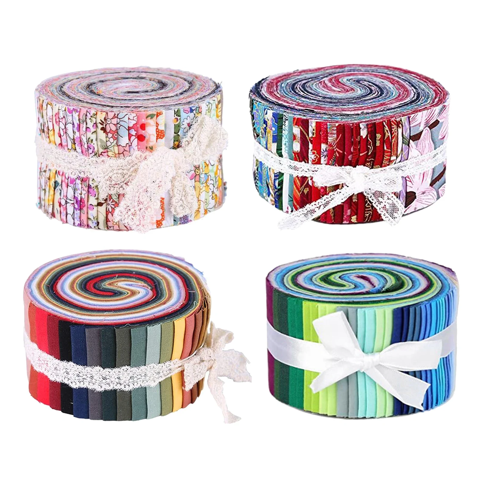 Jelly Roll Cotton Fabric Roll Fabric Strips Roll Jelly Roll Fabric Strips for Quilting Patchwork Fabric 36pcs / roll