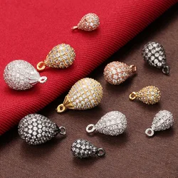 2Pcs/lot,Water Drop Charms 6x11mm Brass Cubic Zirconia for Handmade DIY Necklace&Earrings Charms Jewelry Making Findings:VD419
