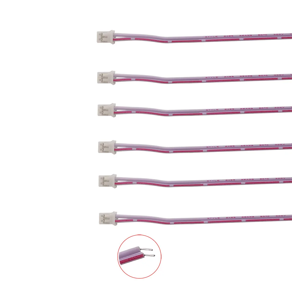 10Pcs JST PH 2.0mm 2 Pin Single Head Female Jack Wire Cable Connector PH2.0 2P Connectors Lenght 20CM 26AWG