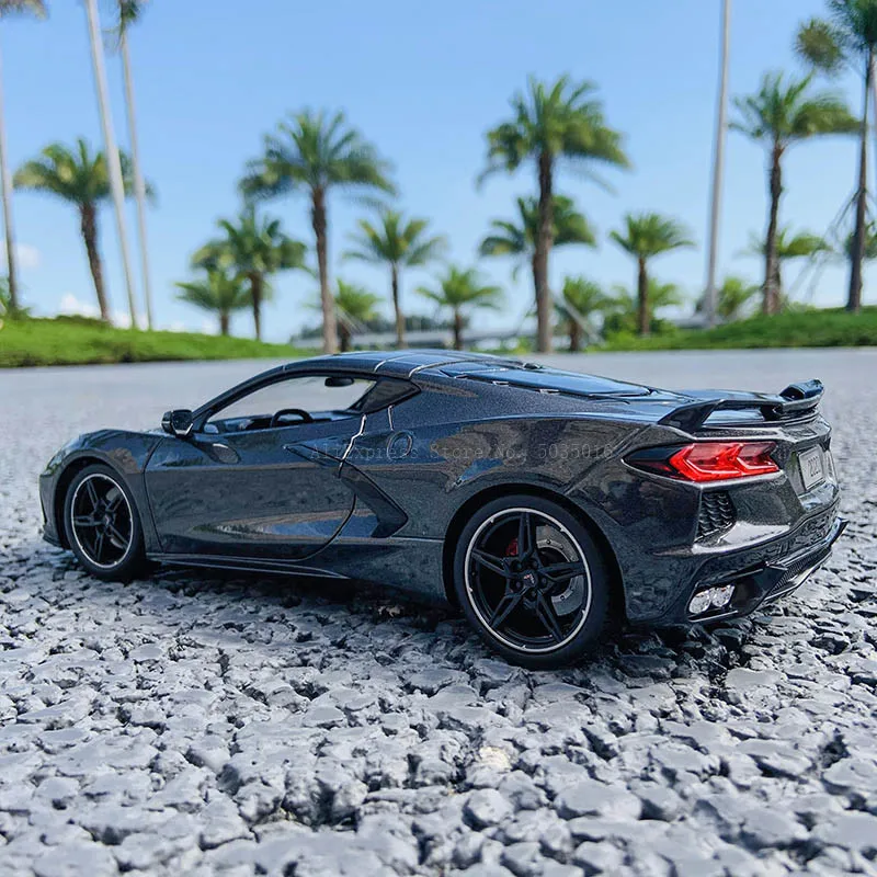 Maisto modelo de carro retrô simulador c8 stingray coupe 1:18, coleção de modelo de carro retrô de liga metálica