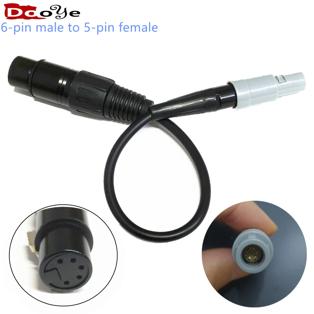 For Bose A20 Aviation Headset 5-pin(XLR) to 6-Pin(LEMO) Airbus pilot headset Adapter 5-pin female to 6-pin male