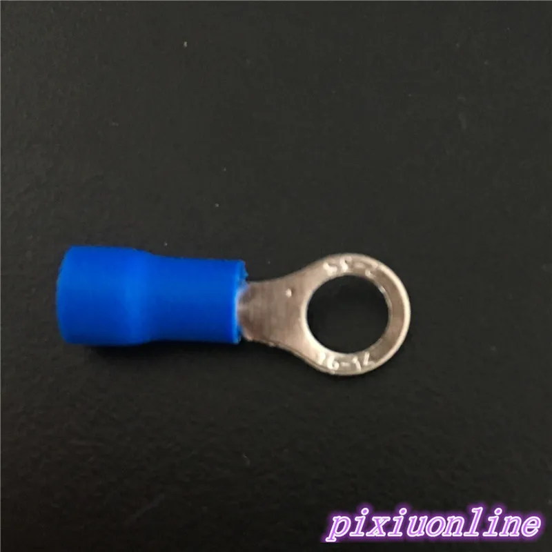 50pcs 2.5-4 MM2 RV3.5-5 Wire Terminals Tin Plated Copper Blue Wire Connector Cable Applicable Aperture YT607 Drop Shipping