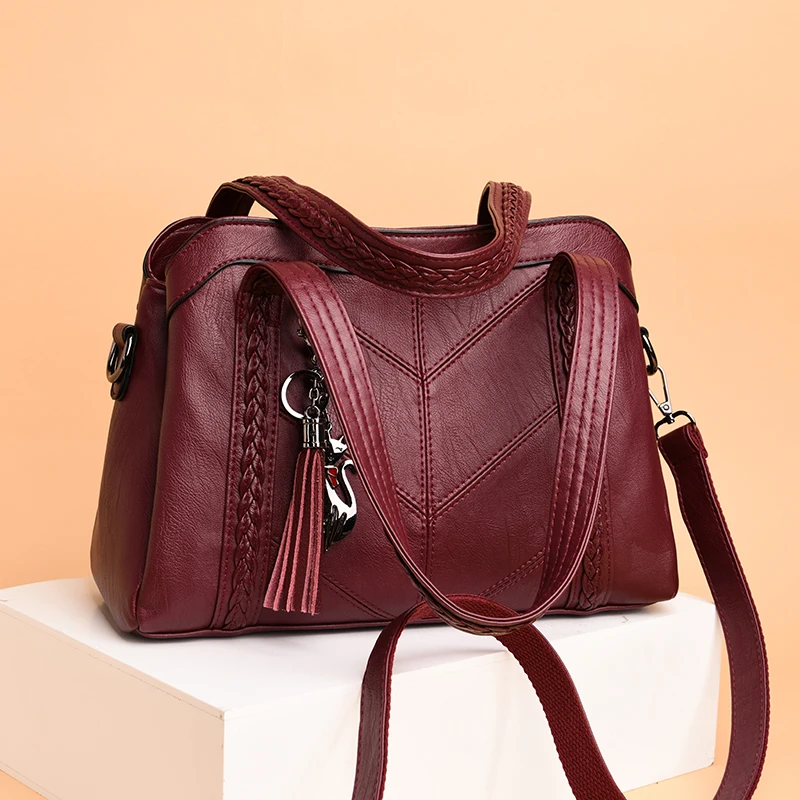 Luxury Designer Handbag Fashion Tassels Design Crossbody Bags For Women 2023 High Quality Leather Handbag Casual Shoulder Bags